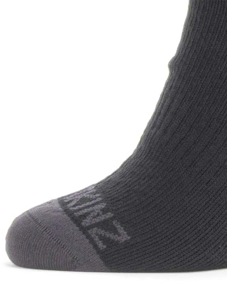 SEALSKINZ Socks - Waterproof Warm Weather Mid Length - Black & Grey - Image 2