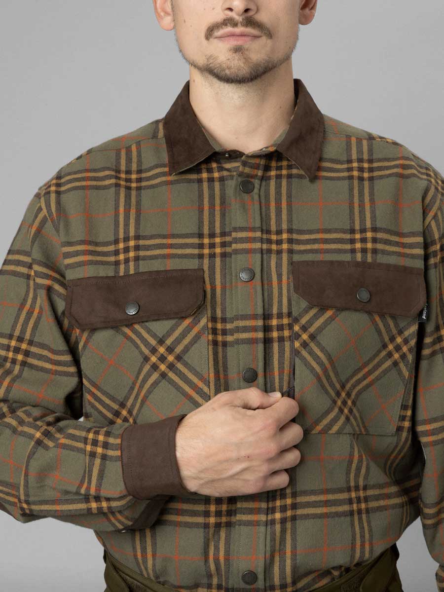 SEELAND Banff Shirt - Mens - Grape Leaf/Terracotta Check - Image 2