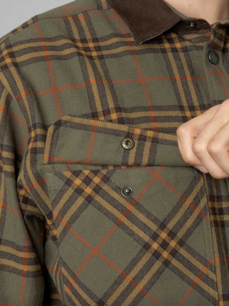 SEELAND Banff Shirt - Mens - Grape Leaf/Terracotta Check - Image 8
