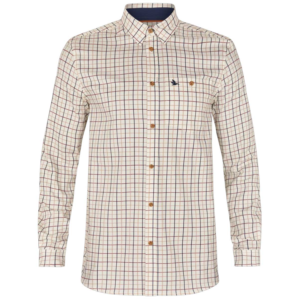 SEELAND Oxford Shooting Shirt - Mens - Classic Blue / Merlot Check