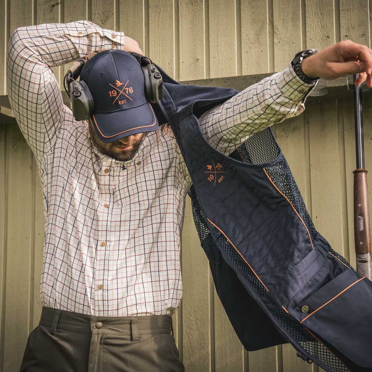SEELAND Oxford Shooting Shirt - Mens - Classic Blue / Merlot Check - Image 6