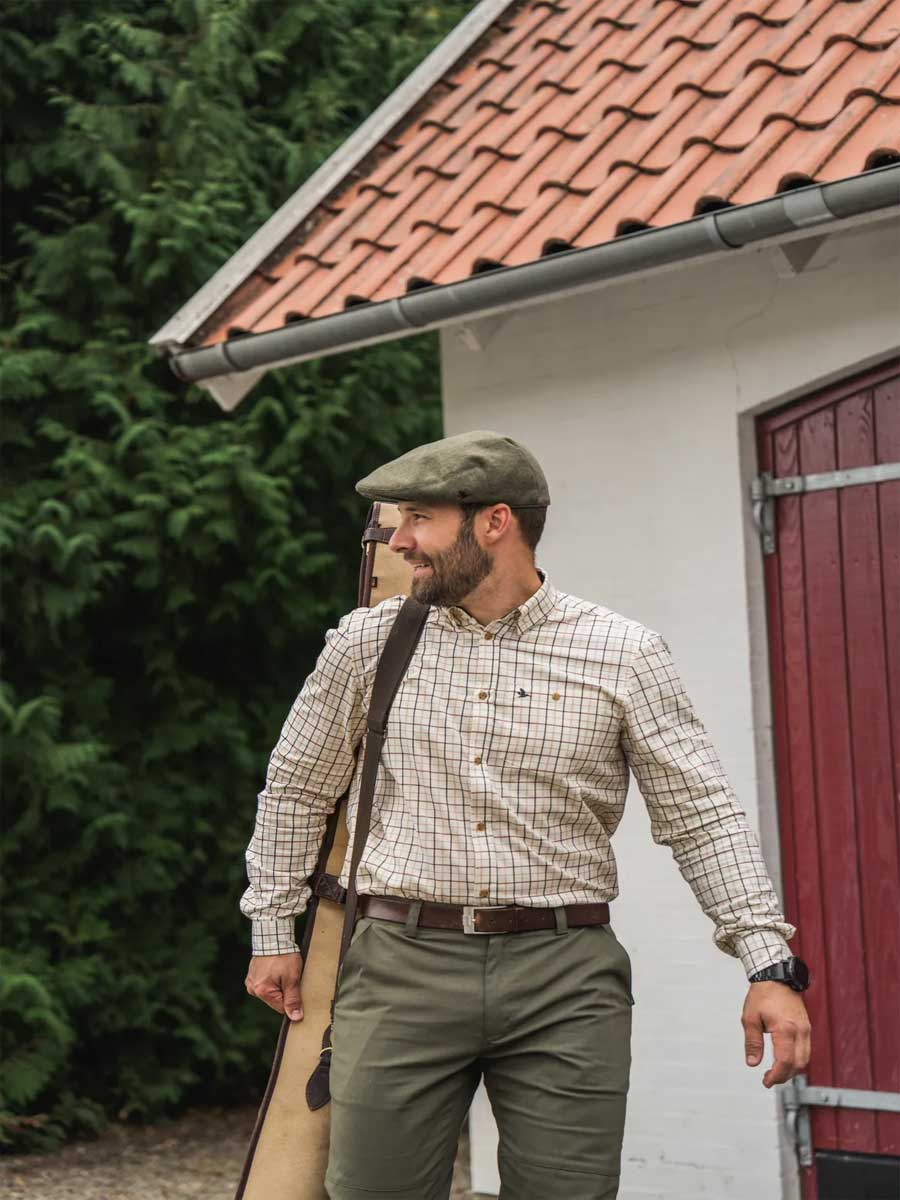 SEELAND Oxford Shooting Shirt - Mens - Classic Blue / Merlot Check - Image 7