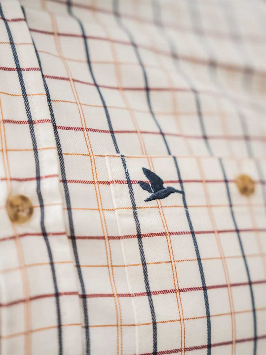 SEELAND Oxford Shooting Shirt - Mens - Classic Blue / Merlot Check - Image 9