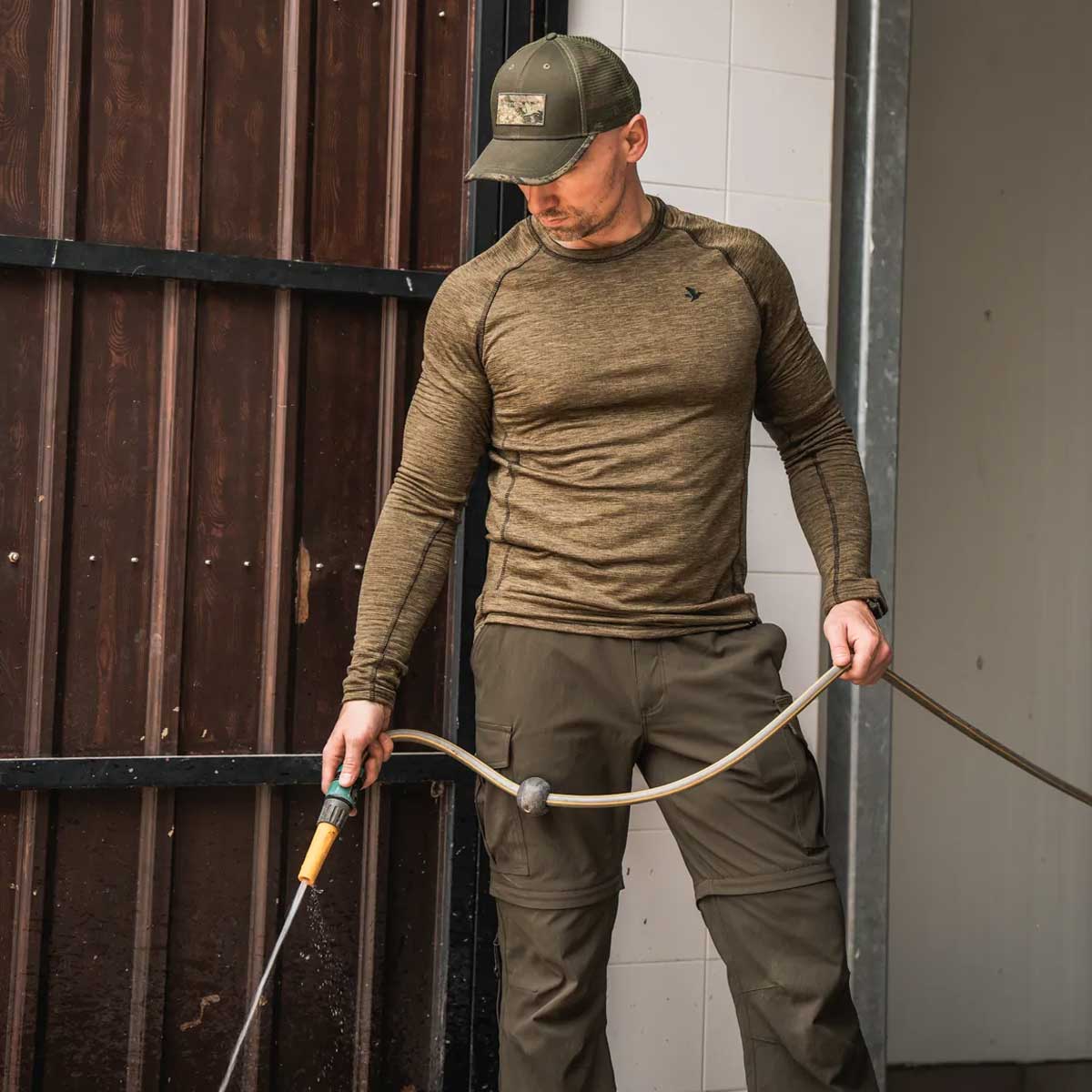 SEELAND Peak Shirt - Mens - Military Olive Melange - Image 4