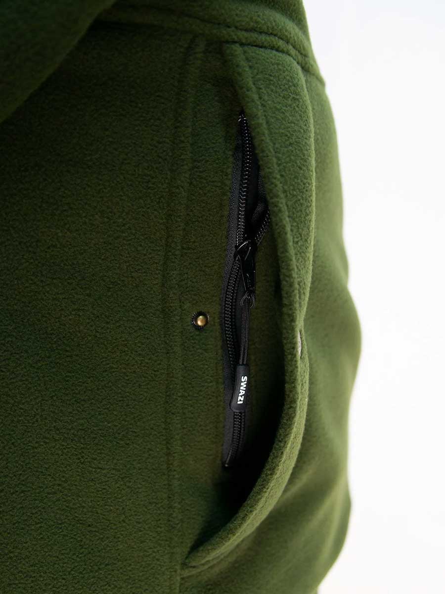 SWAZI Nahanni Shirt - Fleece Smock - Mens - Olive - Image 5