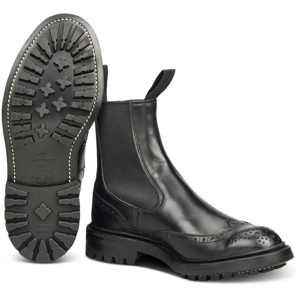 TRICKER'S Henry Boots - Mens Commando Sole - Black Calf - Image 2