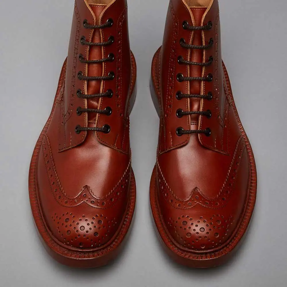 TRICKER'S Stow Country Boots - Mens Dainite or Leather Sole - Marron Antique - Image 3