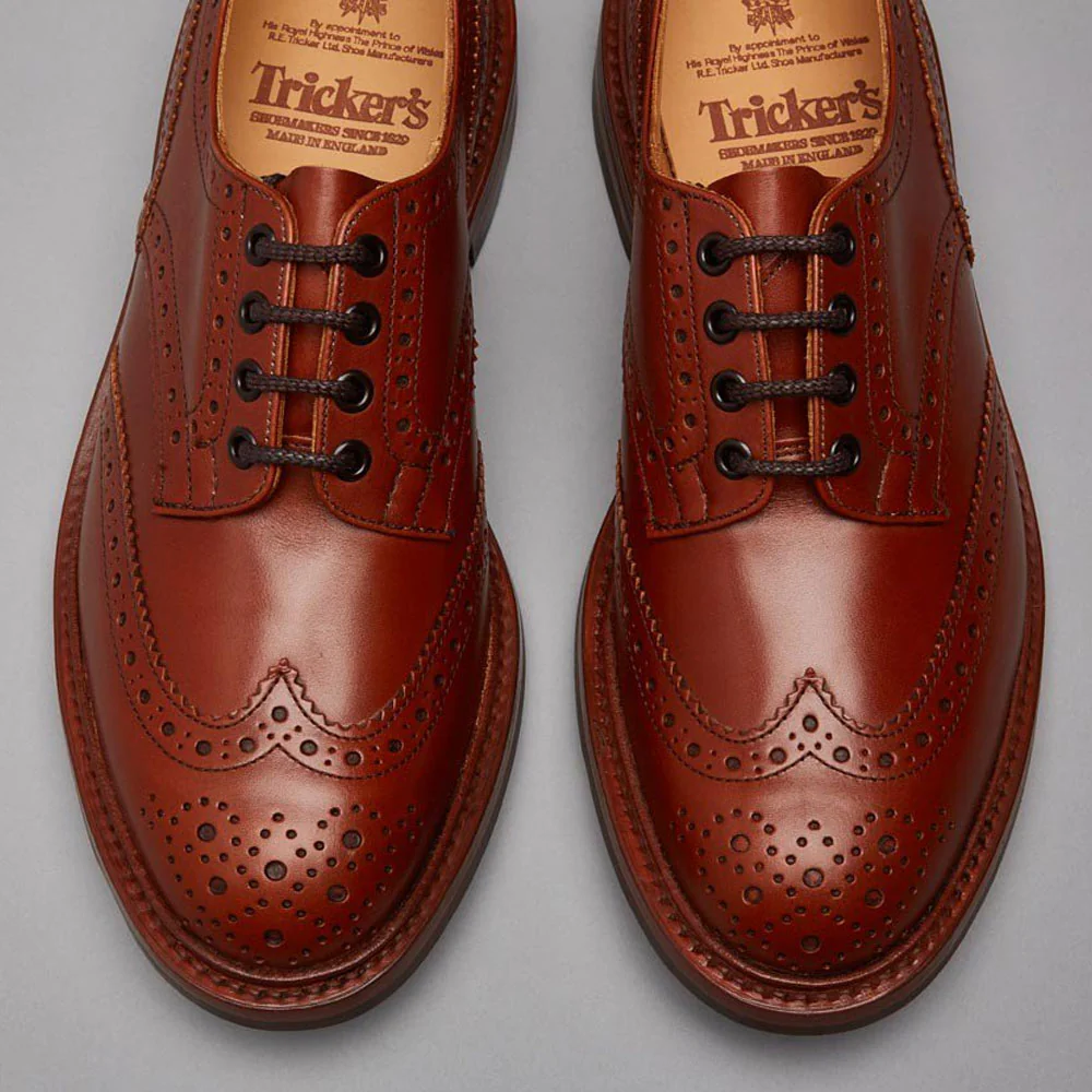 TRICKER'S Bourton Shoes - Mens Dainite or Leather Sole - Marron Antique - Image 3
