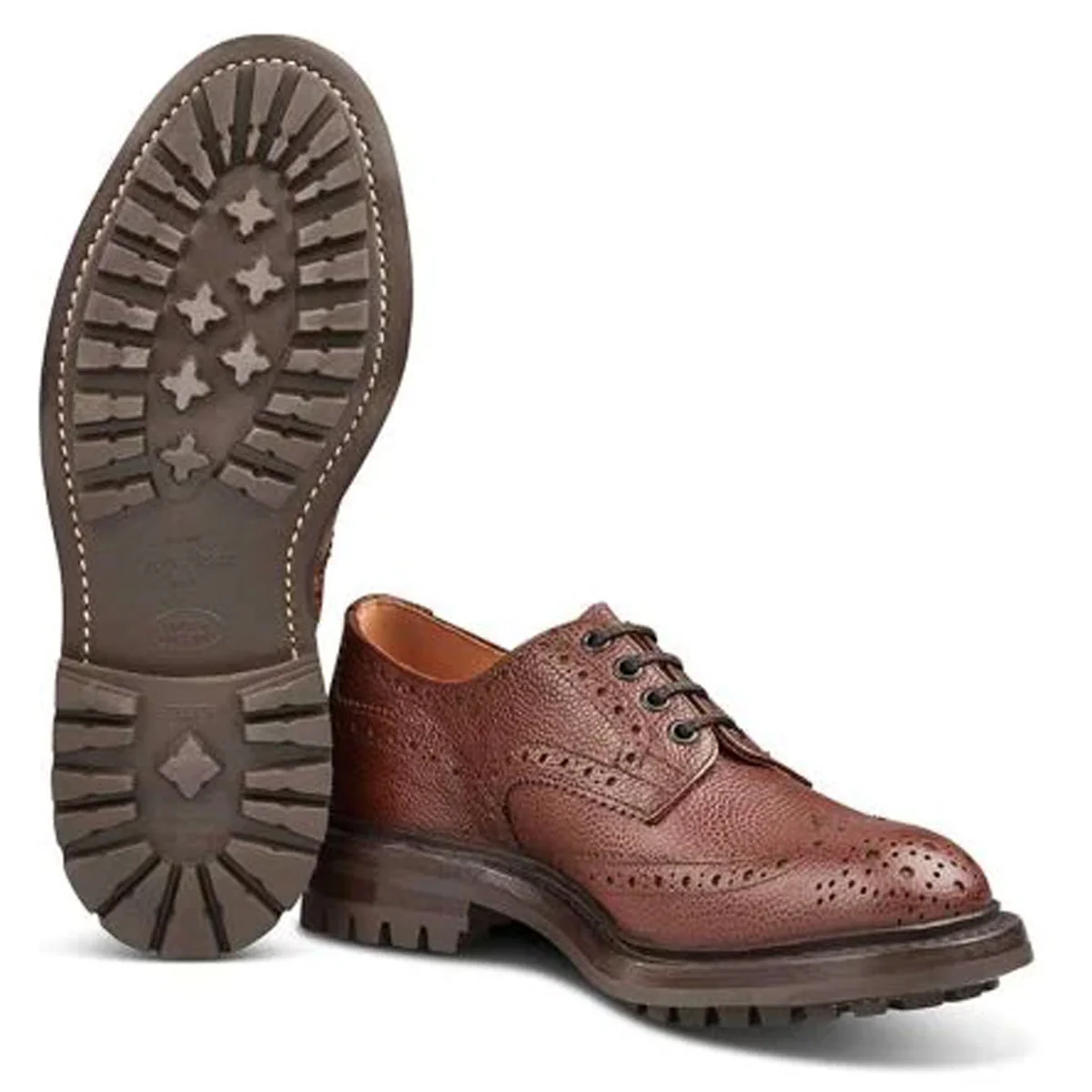 TRICKER'S Ilkley Country Brogue Shoes - Mens Commando Sole - Brown Zug Grain - Image 4