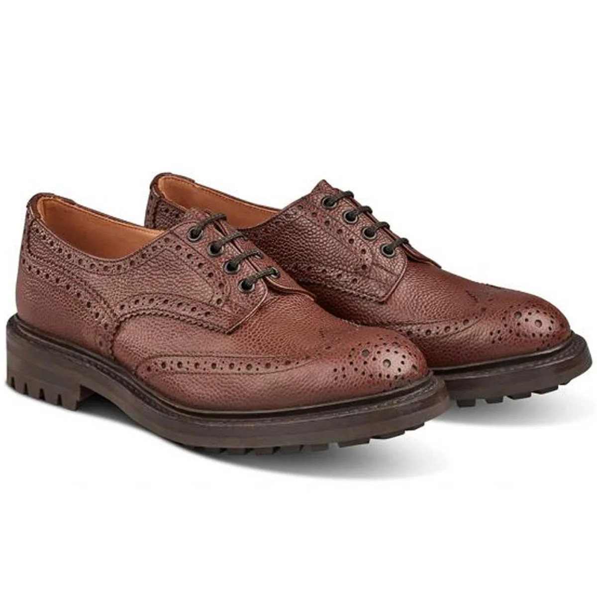 TRICKER'S Ilkley Country Brogue Shoes - Mens Commando Sole - Brown Zug Grain - Image 6