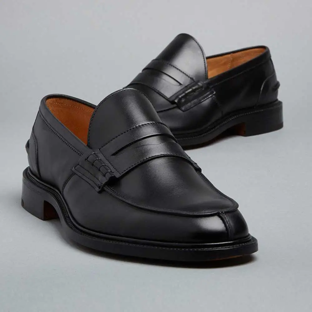 Tricker's James Penny Loafers - Mens Shoes - Black Calf - Image 5