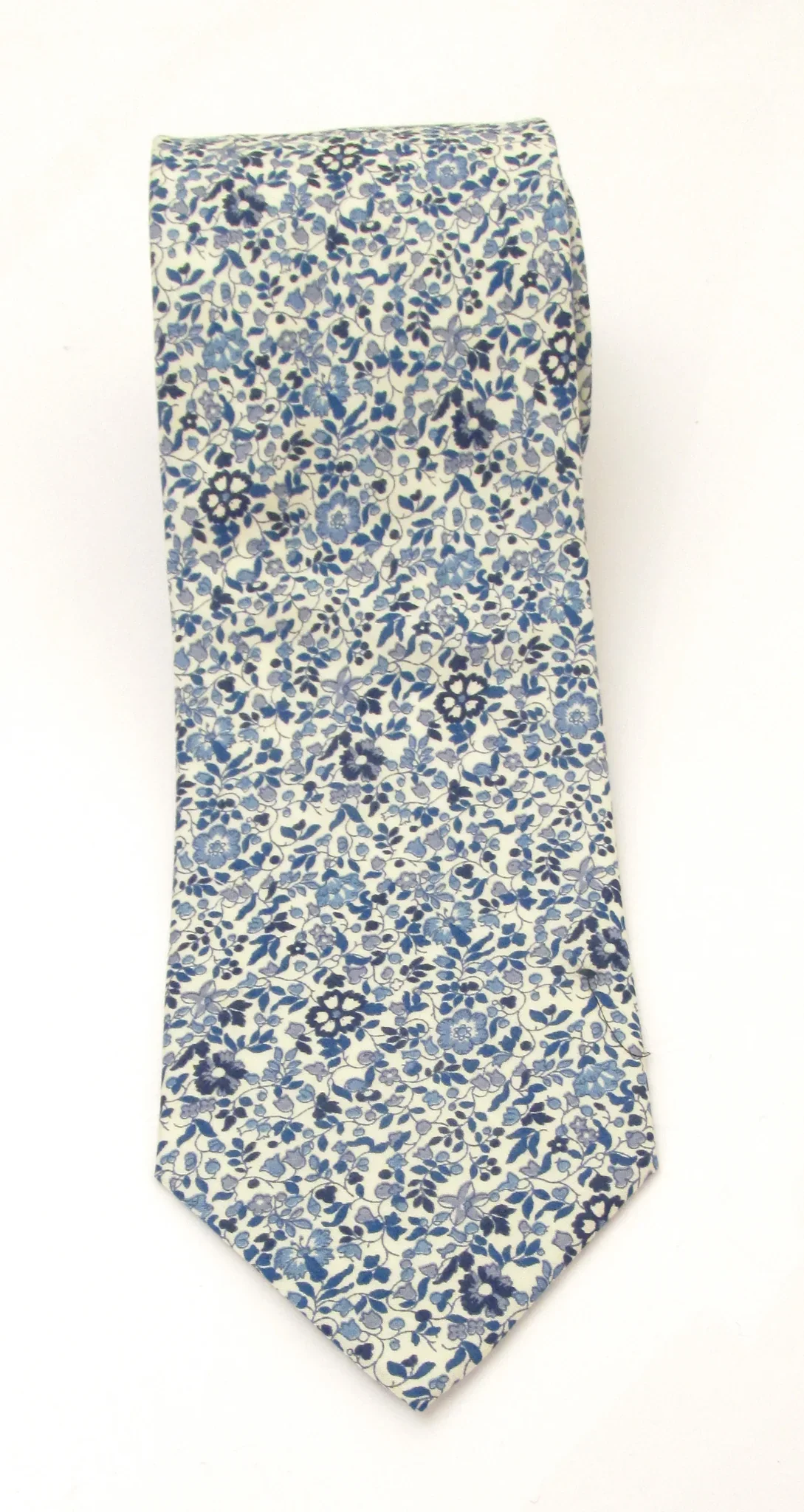 VAN BUCK Liberty Print Cotton Tie & Pocket Square - Katie & Millie Blue - Image 3