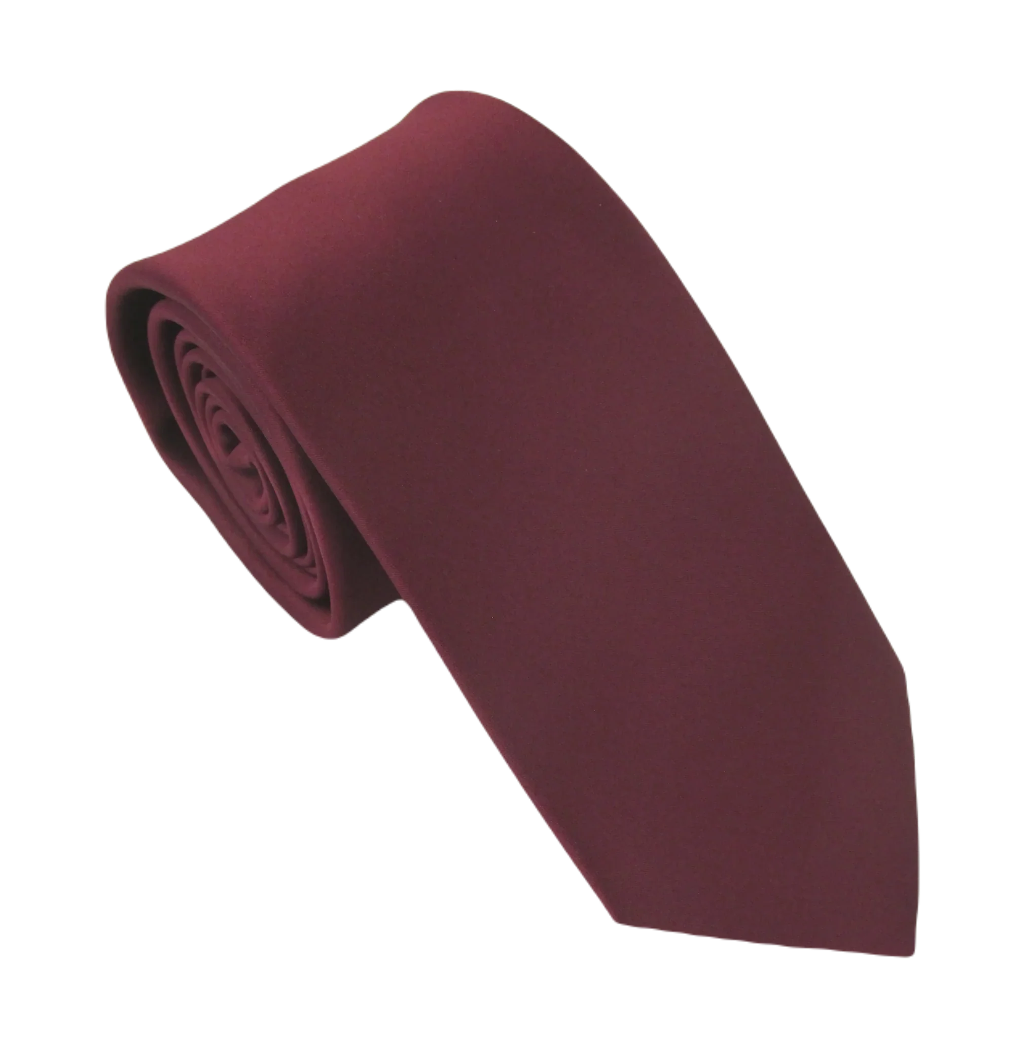 VAN BUCK Satin Wedding Tie & Pocket Square - Burgundy Wine