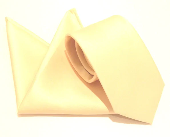 VAN BUCK Satin Wedding Tie & Pocket Square - Lemon Yellow - Image 2