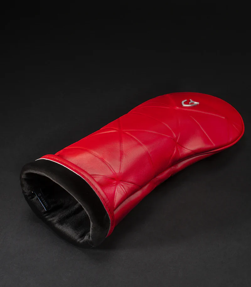 VESSEL Geometric Premium Golf Club Headcover – Genuine Leather – Red - Image 3