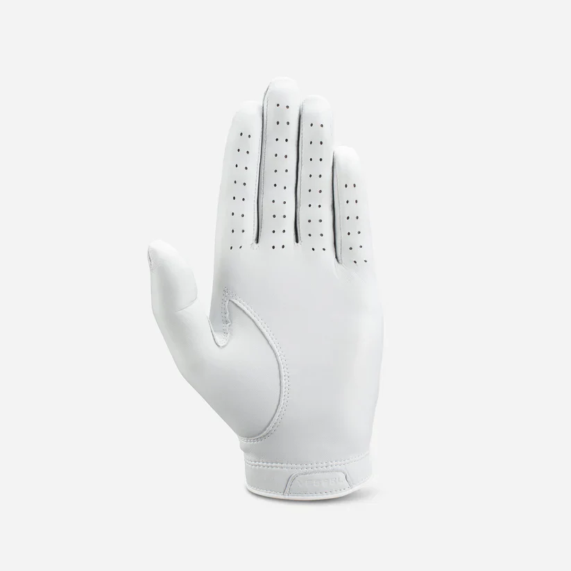 VESSEL Lux Cabretta Leather Golf Glove - Pebbled White - Image 3