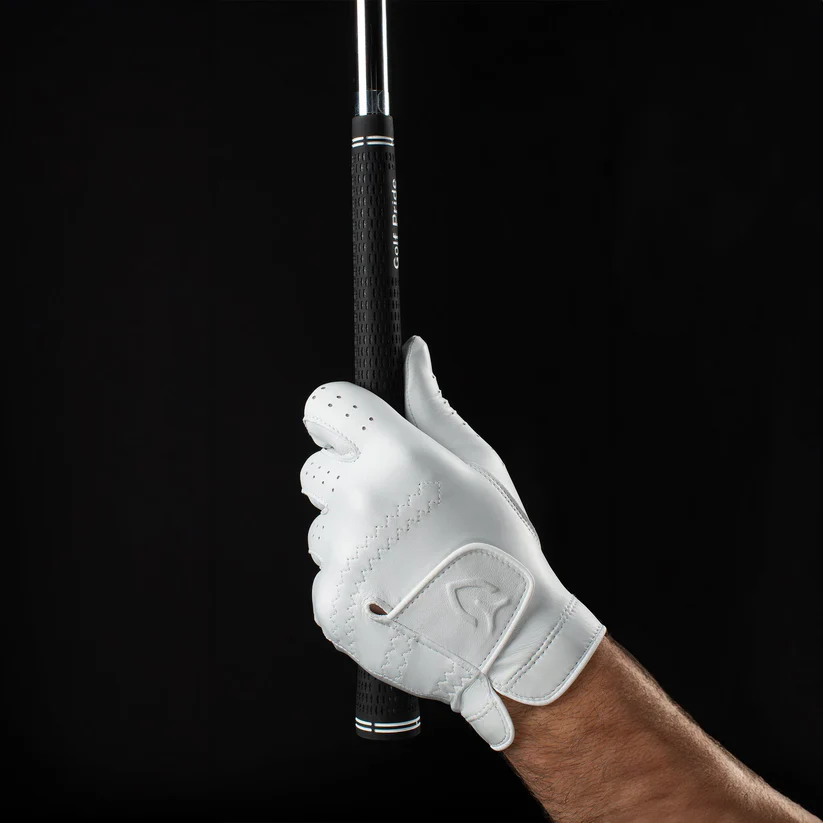 VESSEL Lux Cabretta Leather Golf Glove - Pebbled White - Image 4