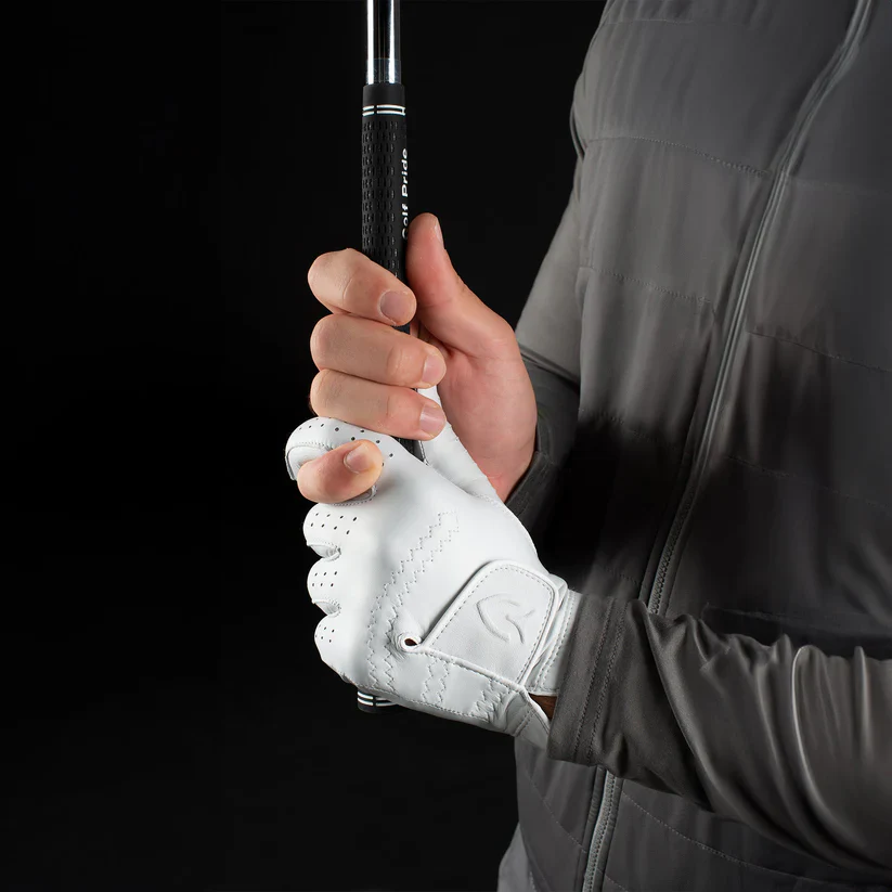 VESSEL Lux Cabretta Leather Golf Glove - Pebbled White - Image 5