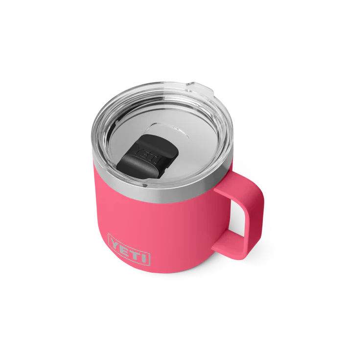 YETI Rambler 14oz (414ml) Stackable Mug with DuraSip™ Ceramic Lining - Tropical Pink - Image 2