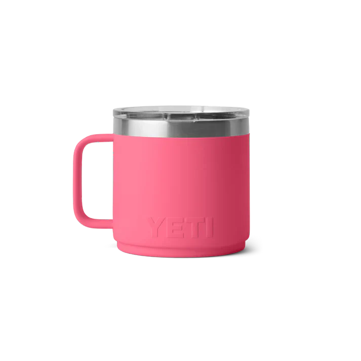YETI Rambler 14oz (414ml) Stackable Mug with DuraSip™ Ceramic Lining - Tropical Pink - Image 3