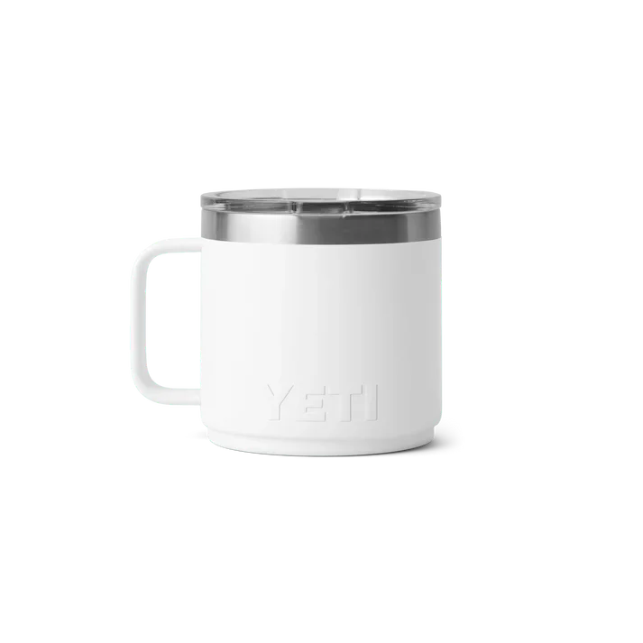 YETI Rambler 14oz (414ml) Stackable Mug with DuraSip™ Ceramic Lining - White - Image 3