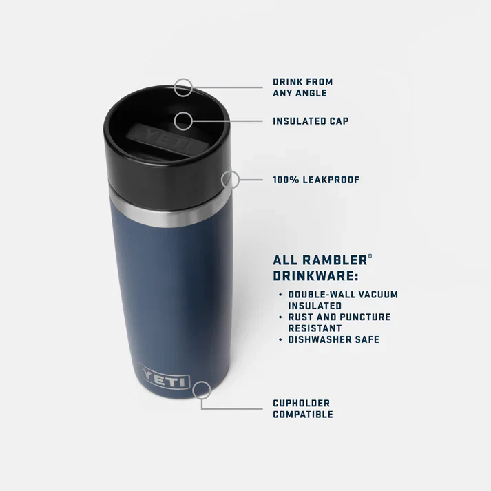 YETI Rambler 16 OZ (473ml) Travel Bottle with Commuter Cap - Black Forest Green - Image 5