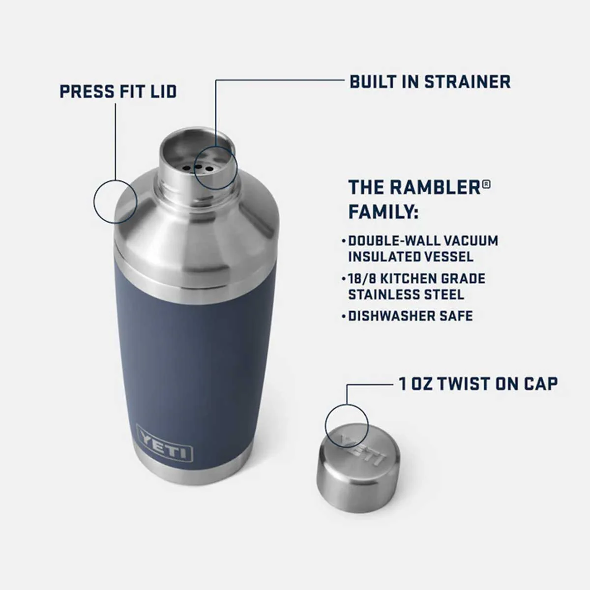 YETI Rambler 20oz Cocktail Shaker - Big Sky Blue - Image 7