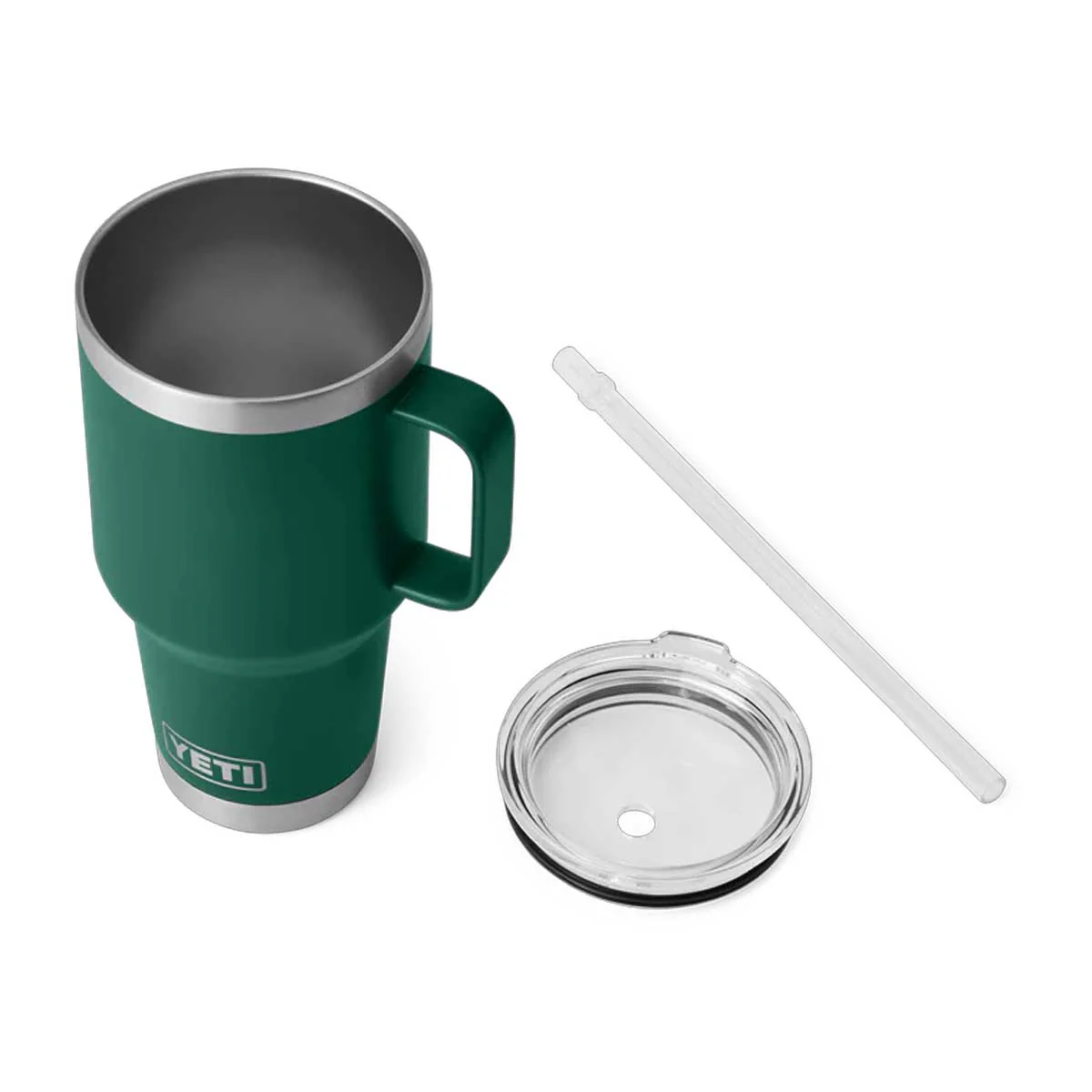 YETI Rambler 35 OZ (994ml) Straw Mug With Straw Lid - Black Forest Green - Image 4