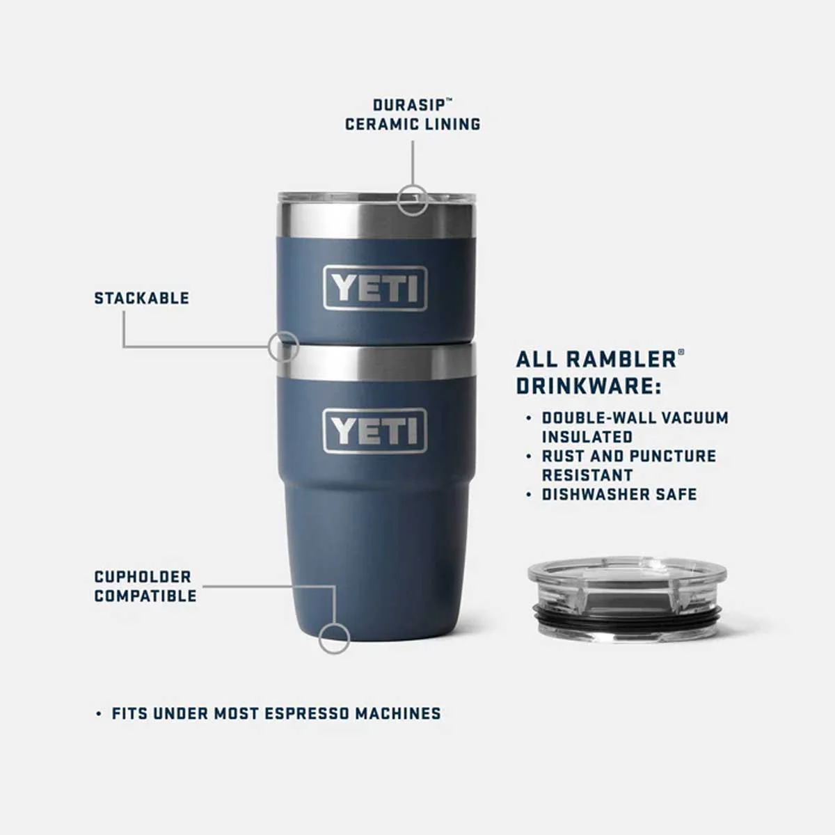 YETI Rambler 8 OZ (237ml) Stackable Cup with DuraSip™ Ceramic Lining - Venom - Image 7