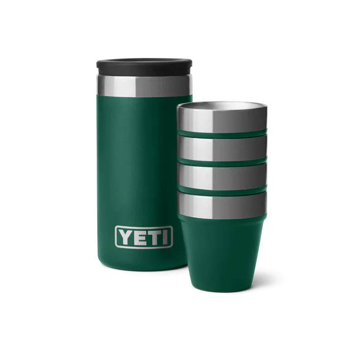YETI Shot Glasses With Carrying Case - Black Forest Green
